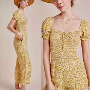 Faithfull the Brand Yellow Floral Jumpsuit